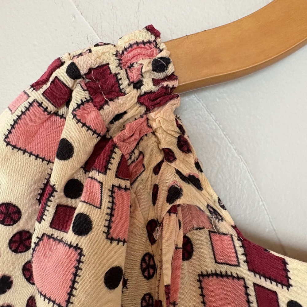 Printed Maxi Dress in Burgundy and Cream - Picture 5 of 12
